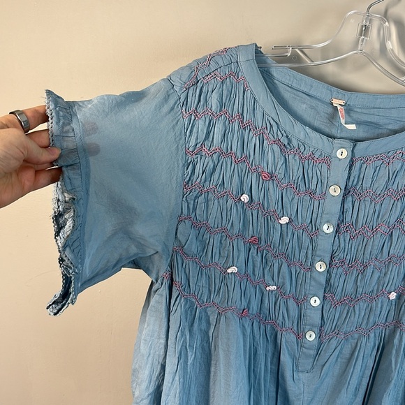 Free People Womens Victoria Babydoll Romper Size S Coquette Soft Girl Feminine - Picture 12 of 16